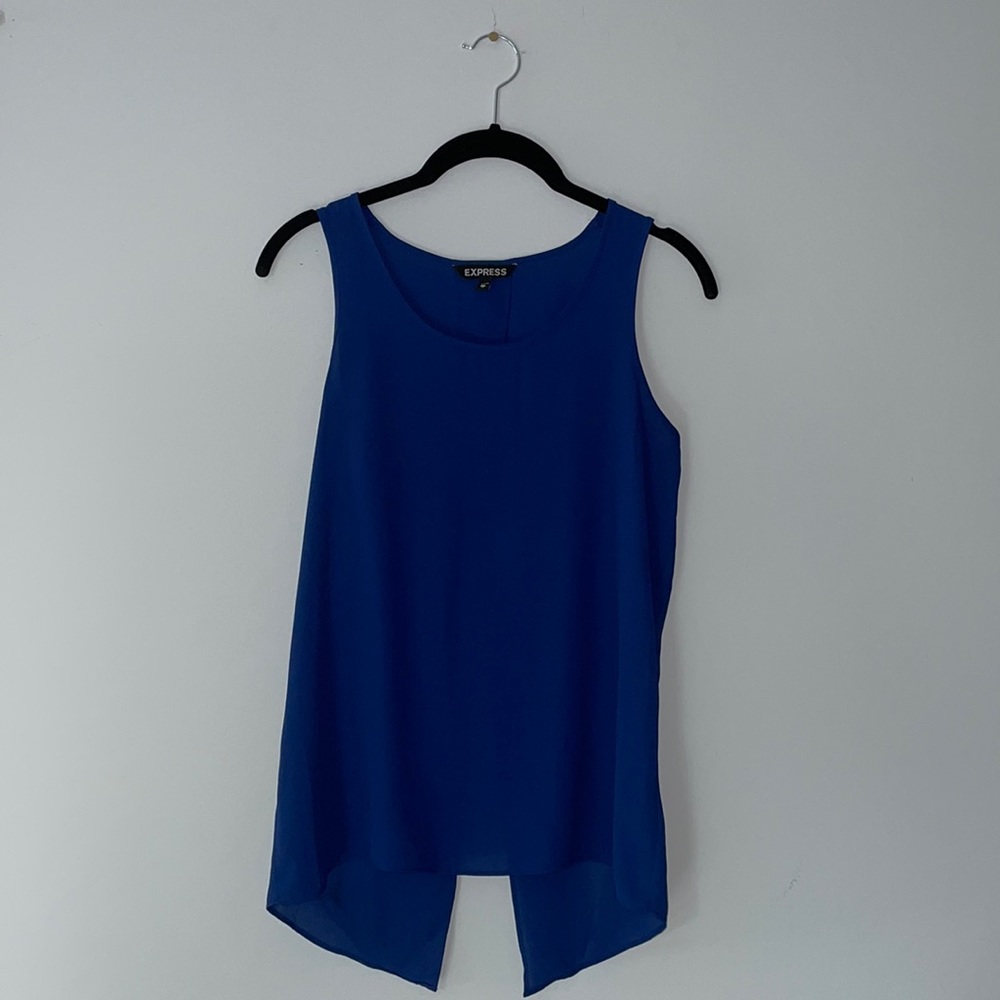 NWOT EXPRESS Blue Open Back Sleeveless Blouse